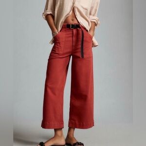 Joe’s Jeans x Anthropologie Chloe High Rise Wide Leg Pants Burnt Henna NWT Sz 26